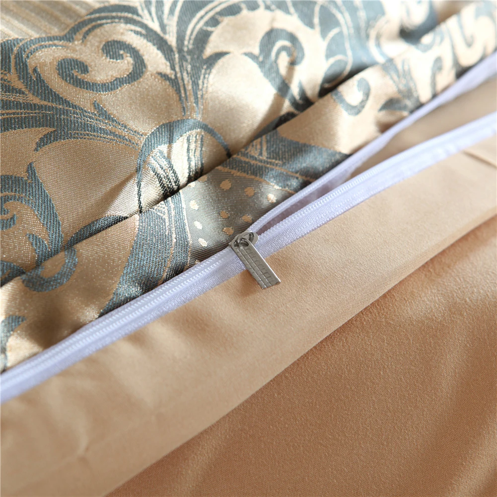 

Floral Bedding Sets Queen King Size Satin Jacquard Duvet Cover Sets Full Size Delicate Floral Pattern Bedding Sets Dropshipping