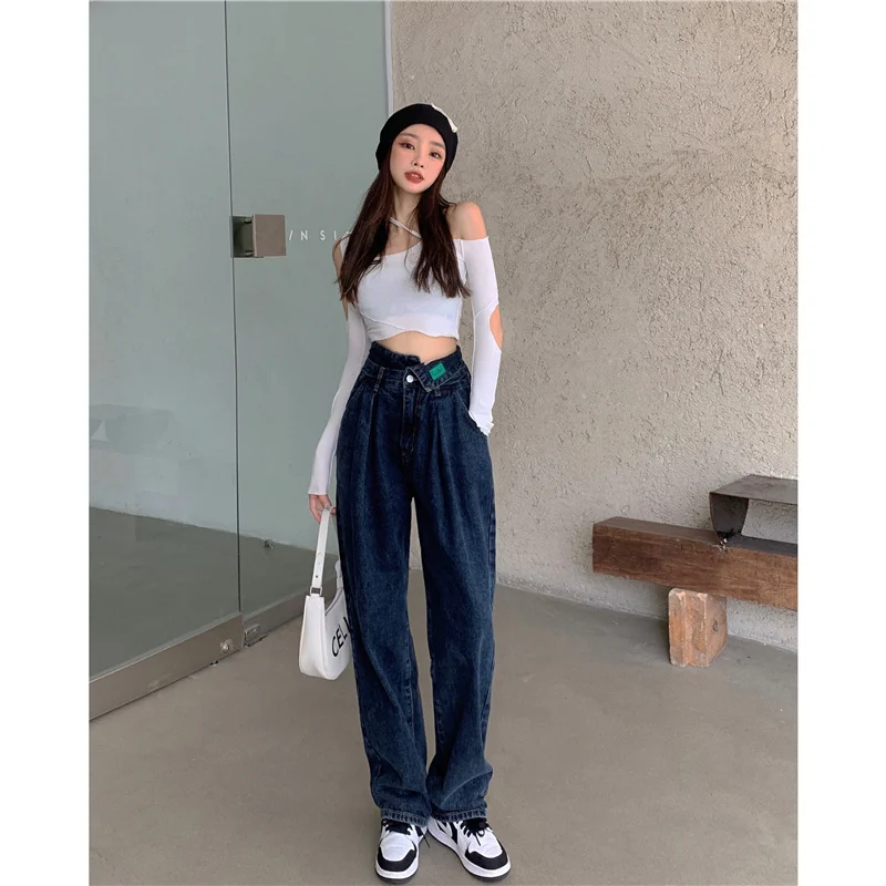 

Women's Blue Wide-Leg Jeans Rac