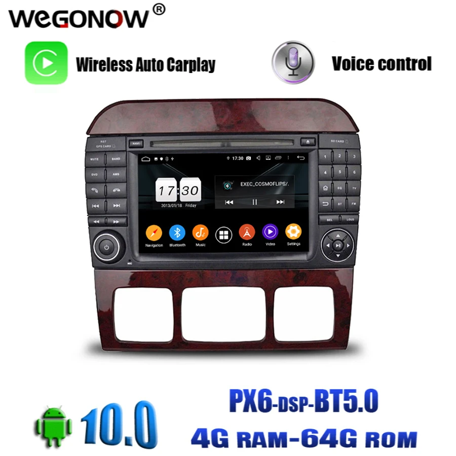 Автомобильный DVD плеер DSP Android 10 0 64 Гб 8 ядер Wifi BT5.0 радио GPS карта для Mercedes Benz S Class W215