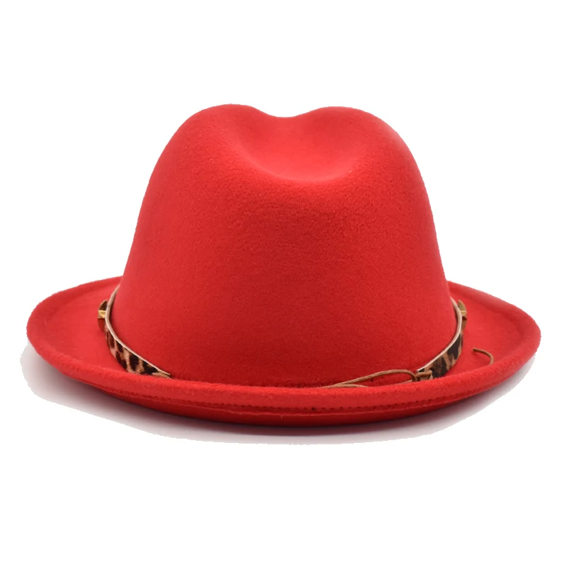 New Fashion Ladies Fedora Hat Men's Jazz Hat Summer Spring Black Wool Blended Hat Outdoor Leisure Hat F29