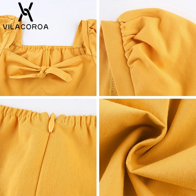 

Vintage Bow Square Neck Bubble Short Sleeve Women Dress Green French Skinny Cotton Mini Dresses Streetwear Female Dress Clothes