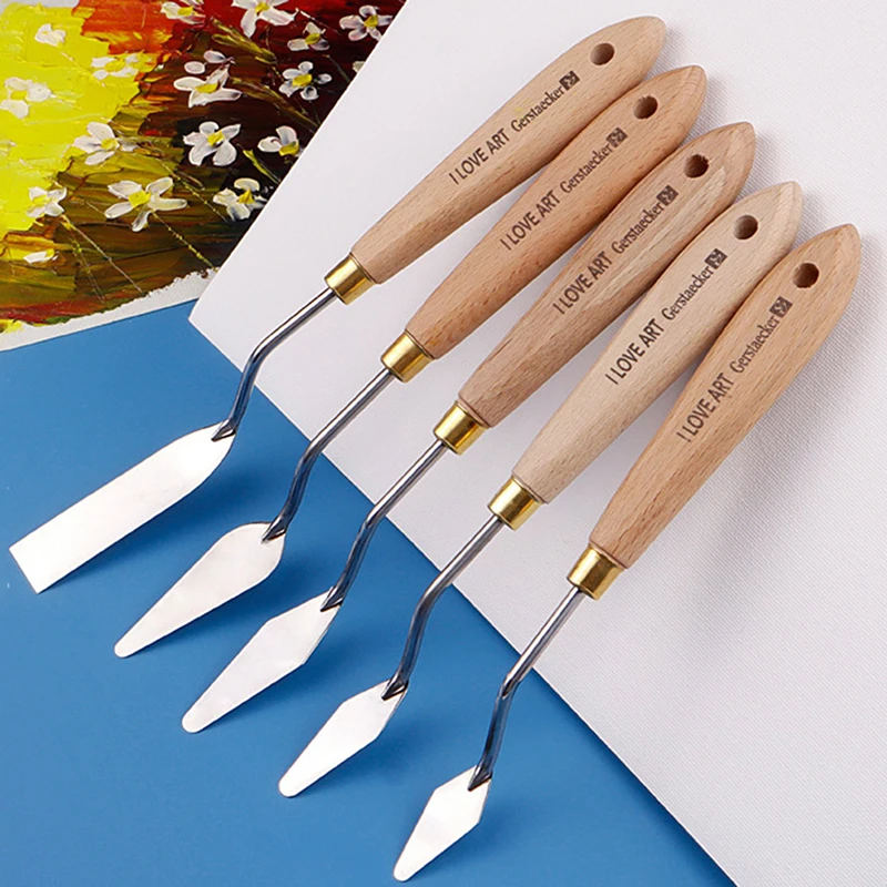

5Pcs Stainless Steel Oil Painting Knives Artist Crafts Oil Painting Scraper