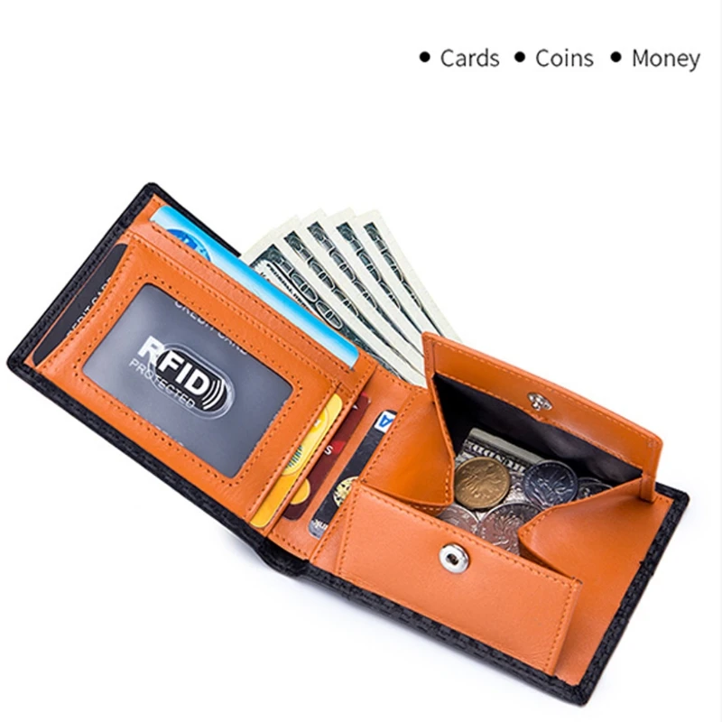 Кошелек с RFID блокировкой для мужчин кожаный мужской тонкий кошелек|Мужские