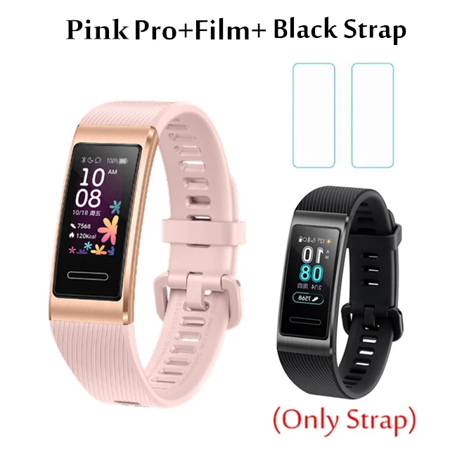 P add black strap Умный Браслет huawei Band 4 Pro, инновационные часы, лица, автономный gps, проактивный мониторинг здоровья, SpO2, кислород крови - Цвет: P add black strap