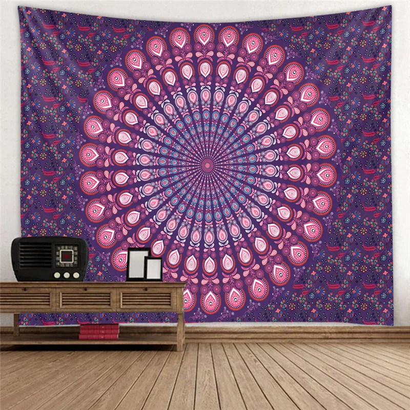 Индийский ковер &quotмандала&quot настенный гобелен хиппи богемное психоделические