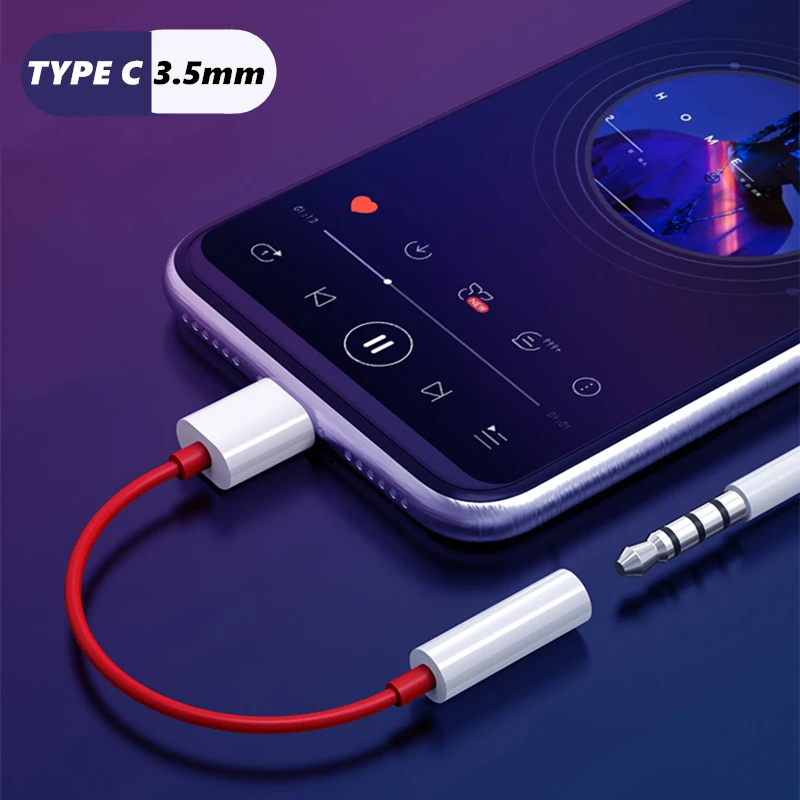 

USB Type C To 3.5mm Aux Audio Cable Adapter Earphone Jack Converter For Oneplus 9 8 7 Pro Universal Mobile Phone Adaptors
