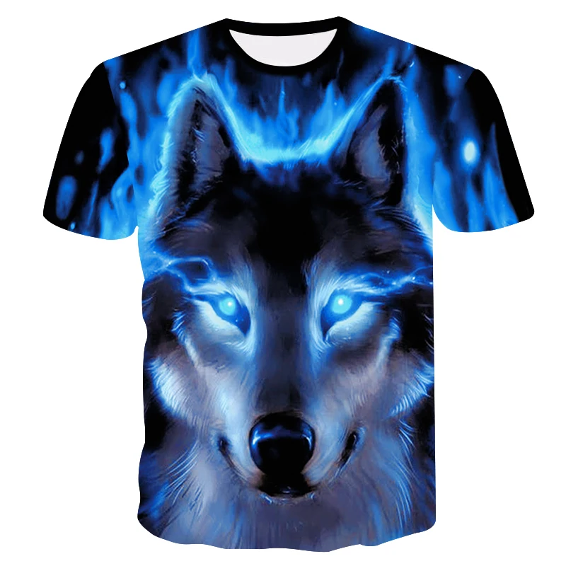 

Men clothes 2021 Newest Harajuku Wolf 3D Print Cool T-shirt Men/Women Short Sleeve Summer Tops Tees animal Fashion t shirt