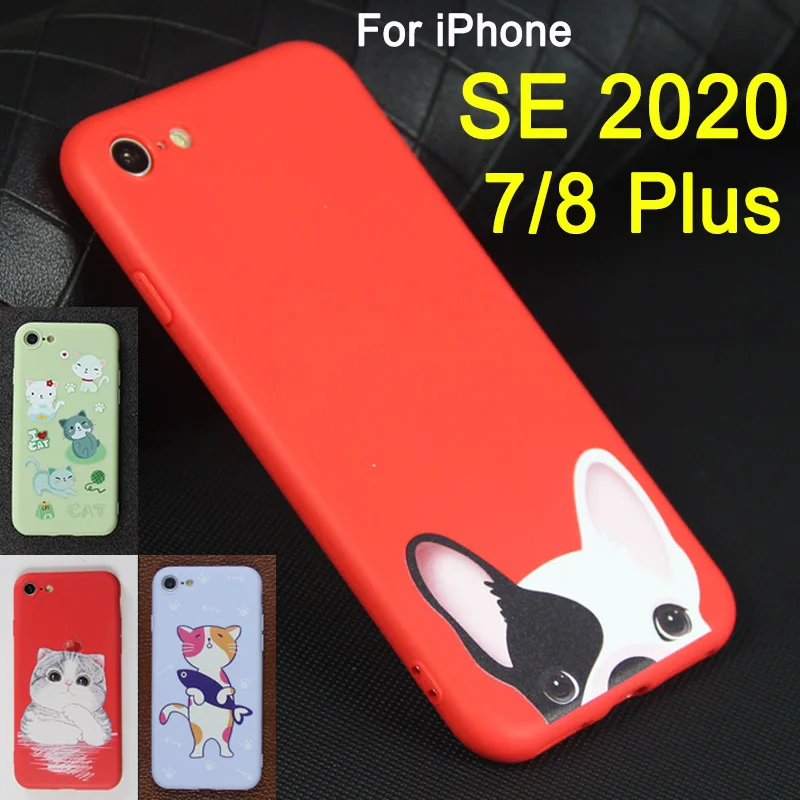 Чехол для iphone se 2020 аниме se2020 ip 7 8 plus 78plus кошка собака дети милый 2 i телефон phonese ТПУ