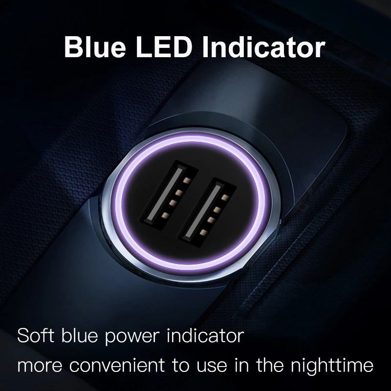 Автомобильное зарядное устройство 12V Dual USB 3.1A для быстрой зарядки Iphone Samsung xiaomi huawei