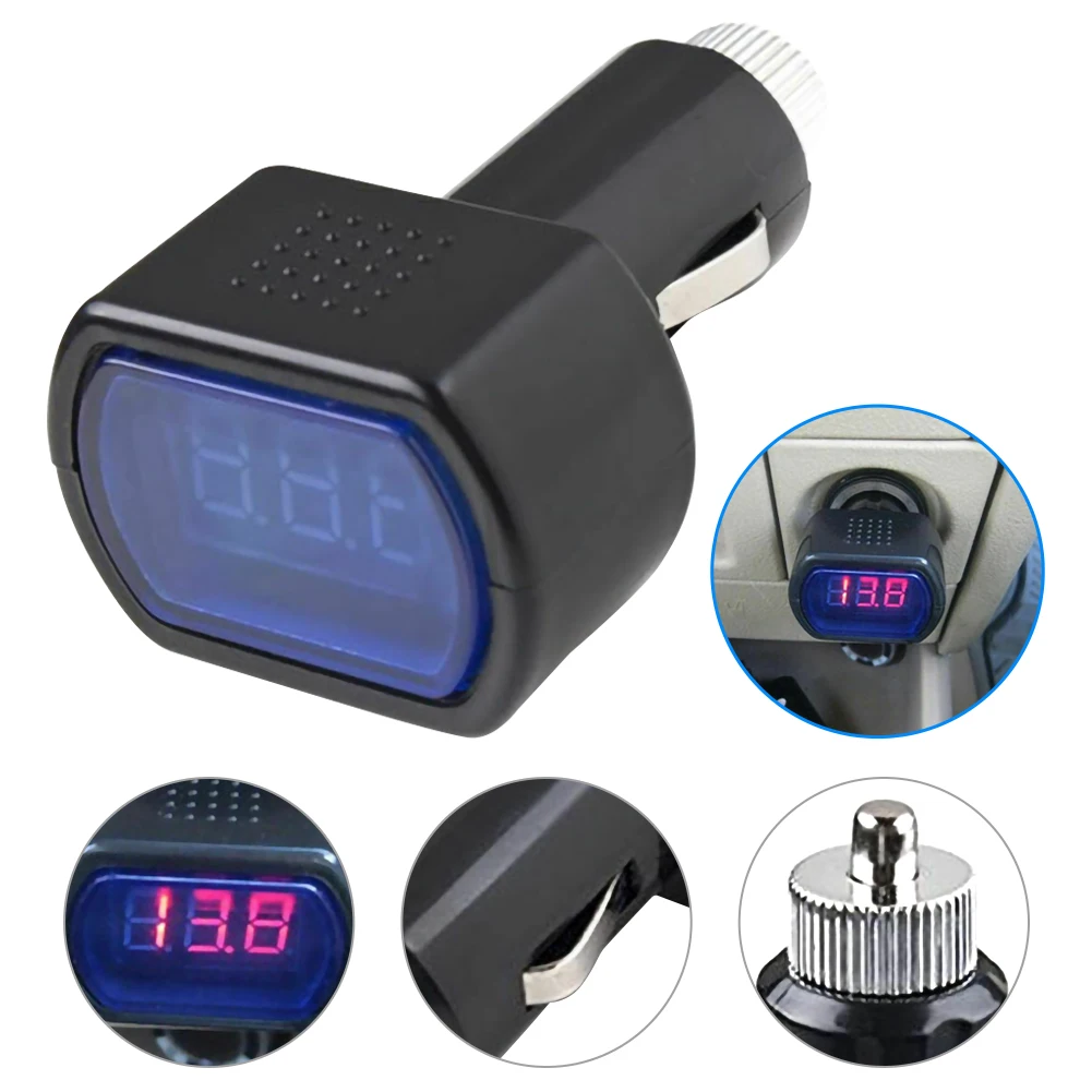 

12V-24V LED Digital Car Voltage Gauge Volt Meter Voltmeter Cigarette Lighter Car Accessories Wholesale Quick Delivery In Stock