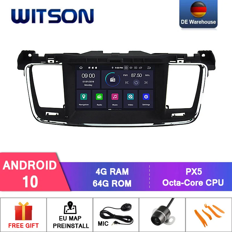 WITSON Android 10 0 автомобильный DVD GPS для PEUGEOT 508 Радио навигатор dvd плеер 4 Гб RAM + 64 FLASH 8 Octa