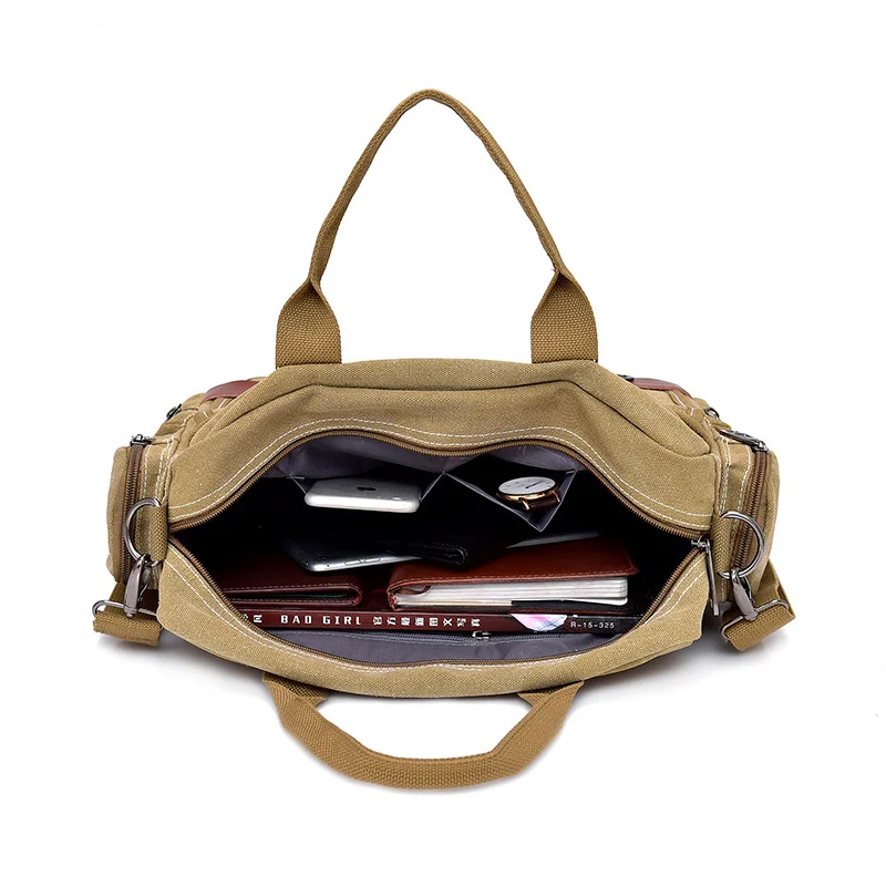 Холщовая Сумка мужская деловая сумка для ноутбука многофункциональная