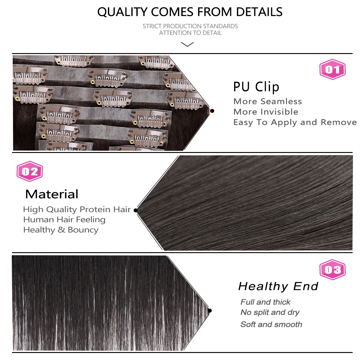 16 18 20 24 дюйма удлинитель из искусственной кожи с зажимом длинная фотография 6