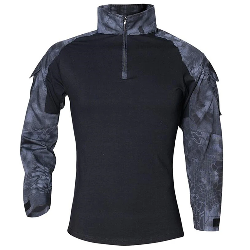 Мужская тактическая футболка с длинным рукавом военная тренировочная