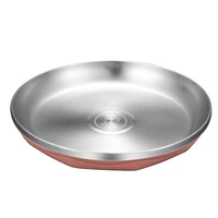anti scalding 304 stainless steel disc korean dinner plate thickened anti scalding restaurant plate household kitchen salad disc