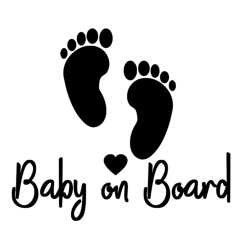 

Dawasaru Baby on Board Funny Foot Print Warning Sign Vinyl Car Decal Stiker,12cm*11cm