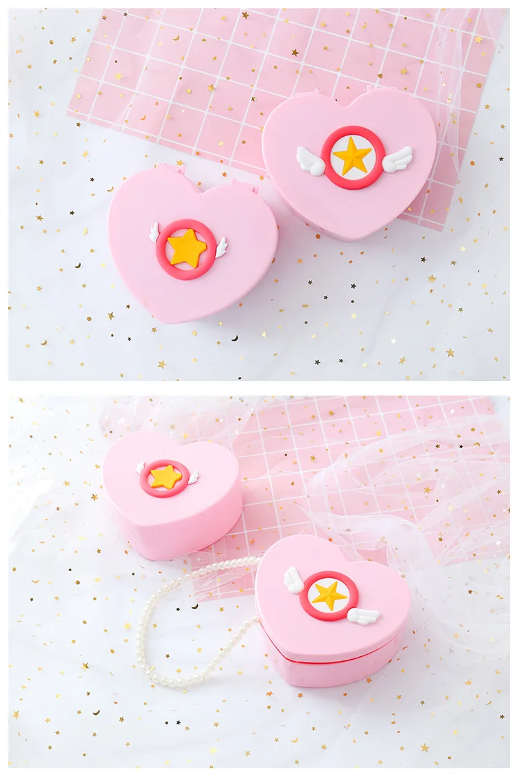 Карта Captor Cardcaptor Sakura милый розовый стол двойная коробка для хранения ювелирных изделий Контейнер пластиковый зеркальный орнамент Рождественский подарок девушка