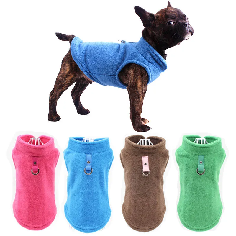 Однотонный зимний теплый жилет для собак одежда щенков кошек упряжка пальто