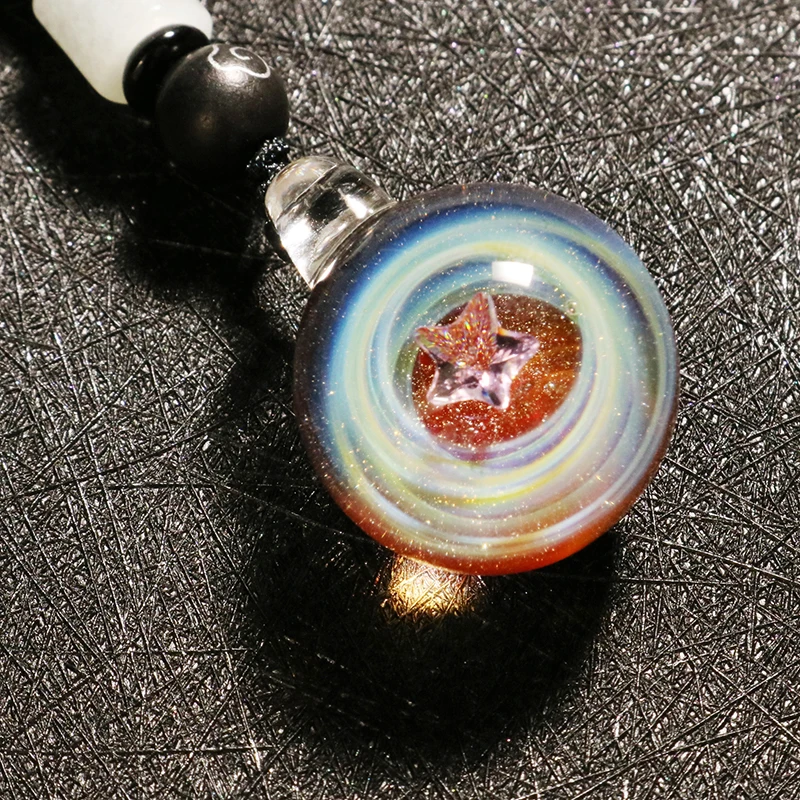 Ожерелье из стекла Tousmi Вселенная Космическая Галактика с подвеской для женщин, регулируемая веревка 64 см, подарок на Рождество Tousmi-3.