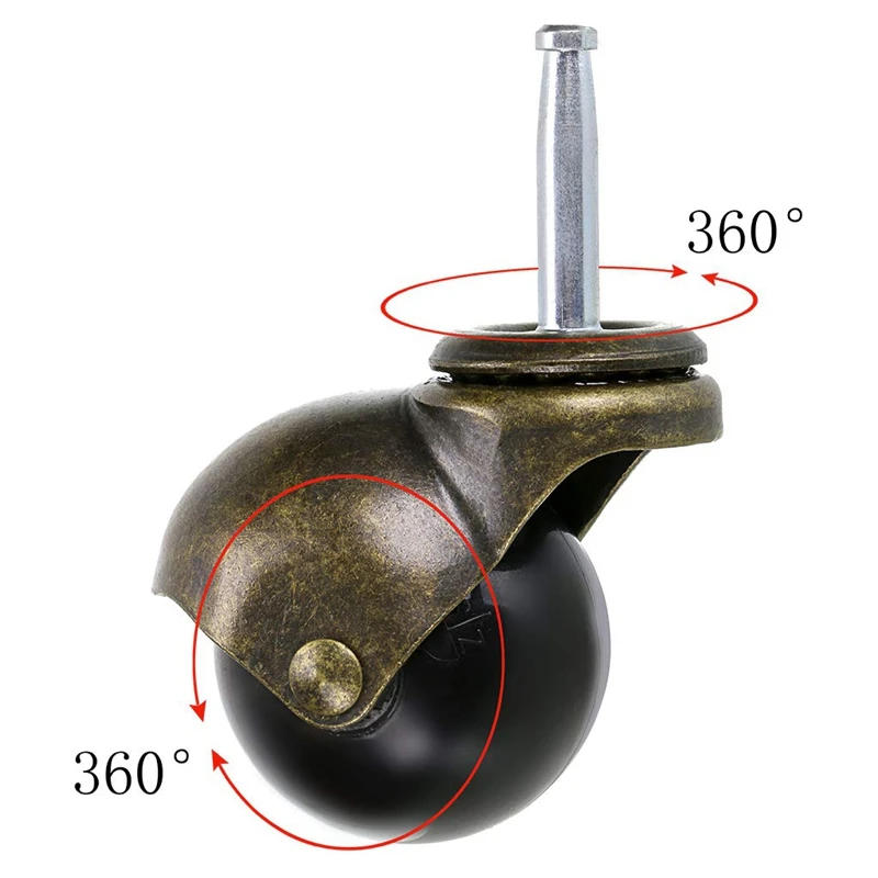 

10Pcs M8 Male Thread Bolt Type Nylon Ball Transfer Bearing with 4Pcs Ball Caster Stem Caster Wheel with Sockets