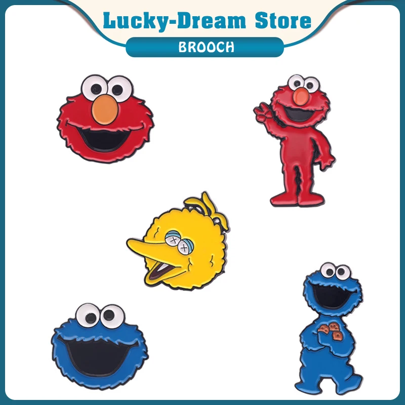 Эмалированные Броши Elmo с изображением печенья Улица Сезам Модные металлические