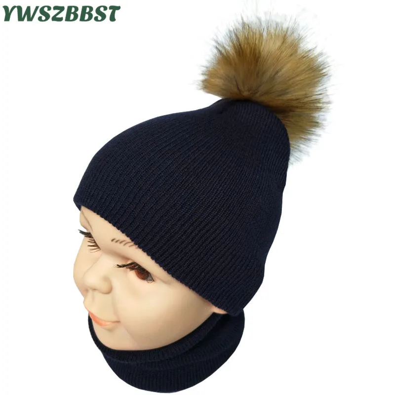 Модные шарики детский шарф шапка комплекты осенняя Женская для девочек и