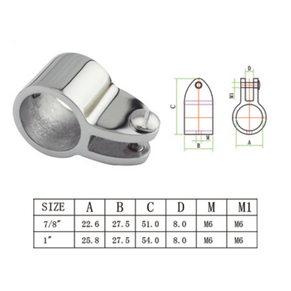 

316 Stainless Steel Bimini Top Jaw Slide 22mm 25mm Mirror Polish Heavy Duty For Marine Boat Yacht Hardware Accessories Parts