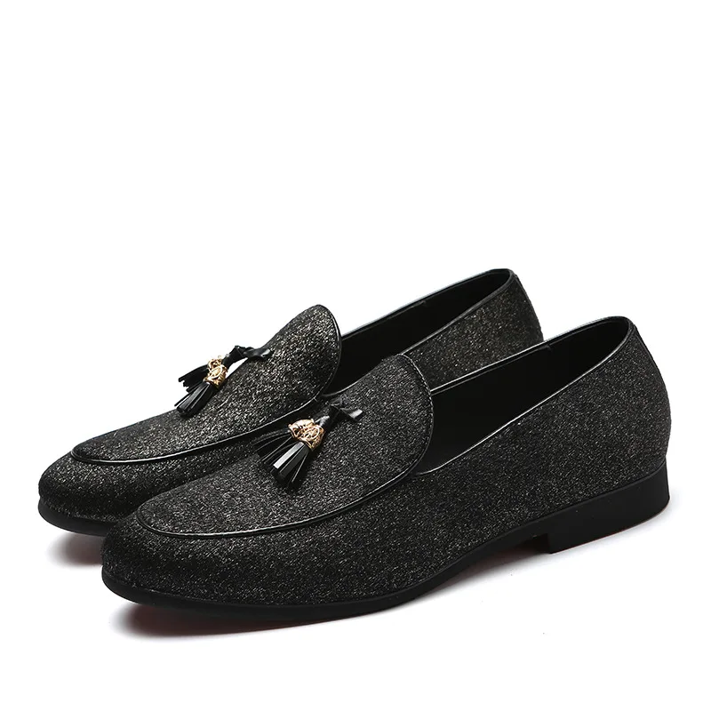 Обувь с кисточками мужские лоферы туфли под платье Повседневная обувь вечерние