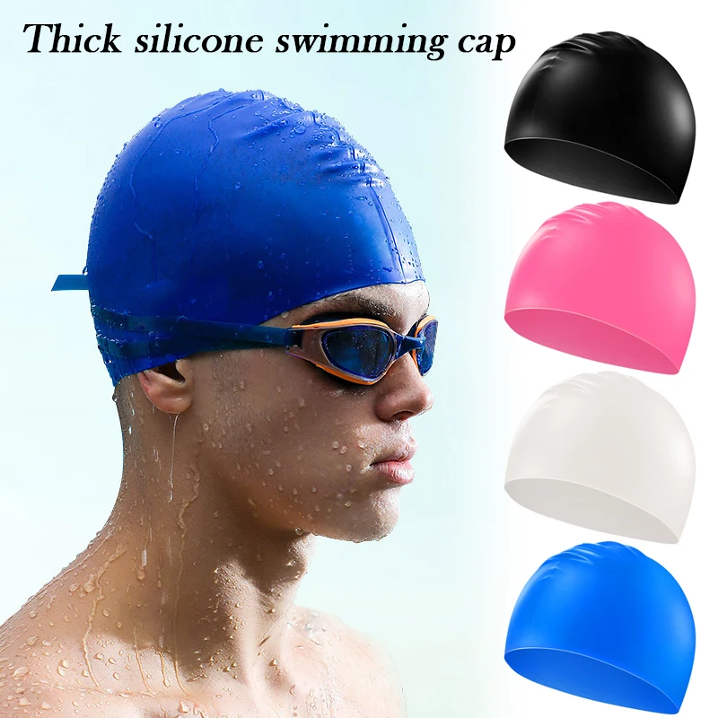 

Swimming Cap Silicone Men and Women Waterproof Plus Thickening Long Hair Colorful Silicone Swimming Cap B2Cshop