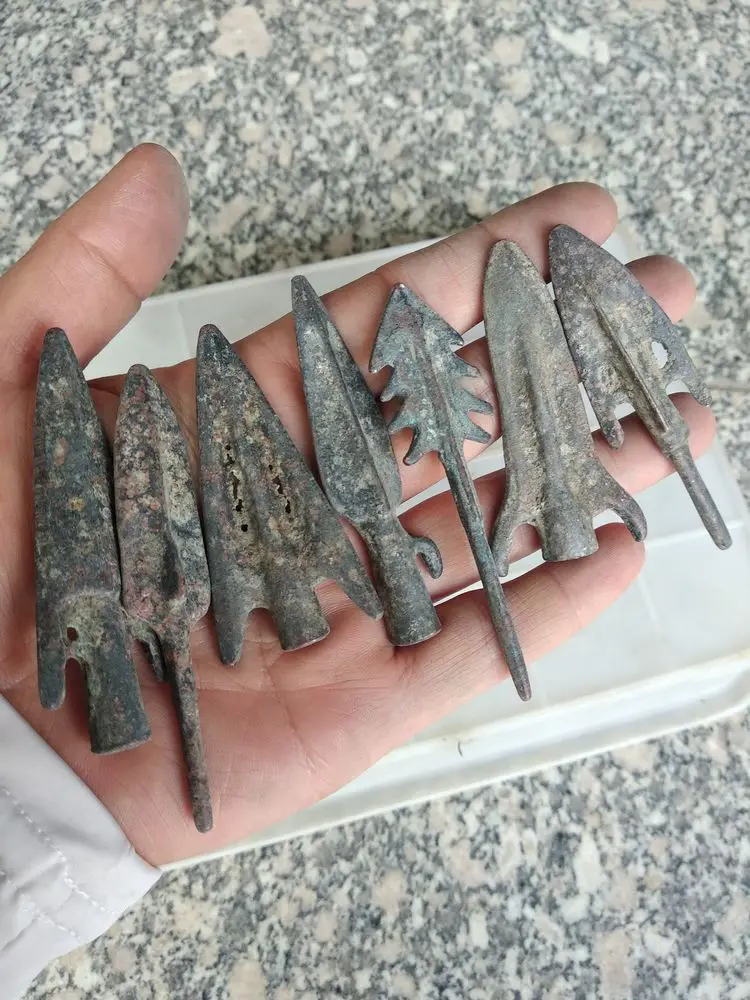 7 шт. старинное копье модель рабочего инструмента китайская трубка для щуки