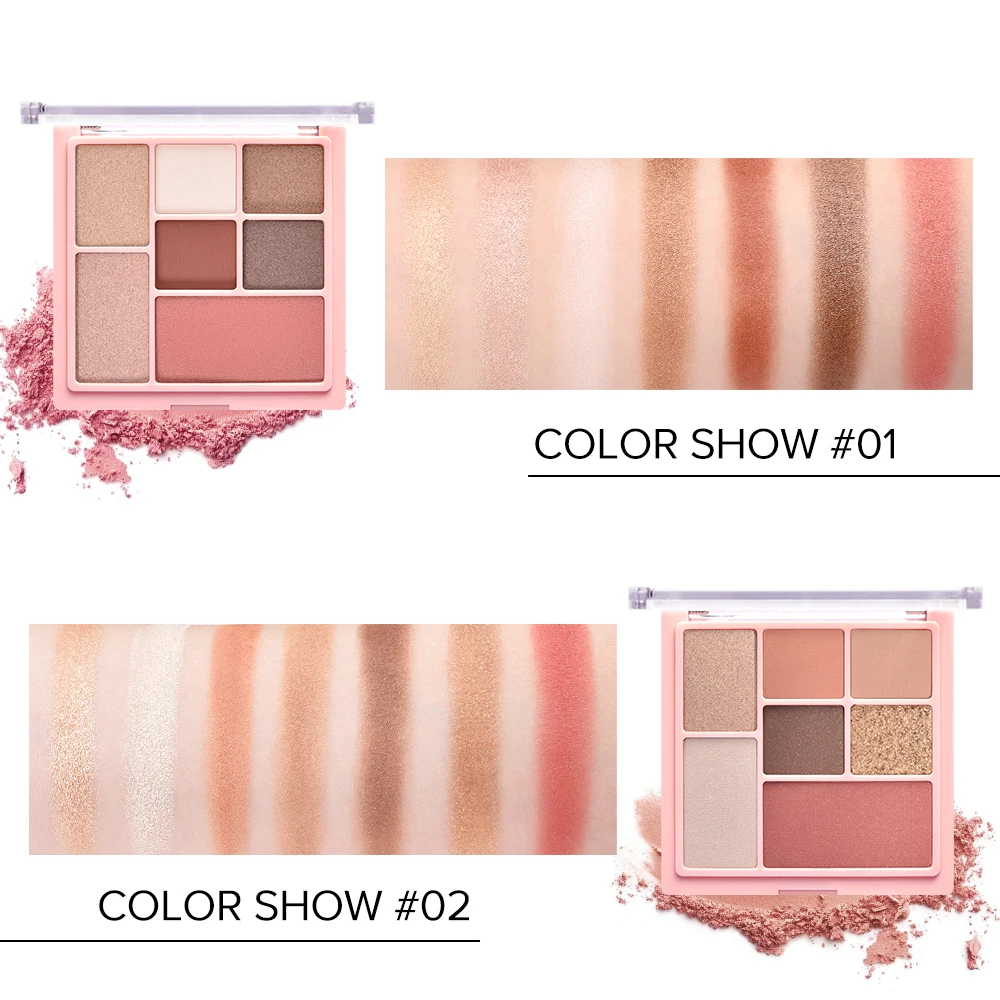 Палитра для макияжа MINIMELI 3 в 1 матовые тени век хайлайтер румяна блестящие Палетка