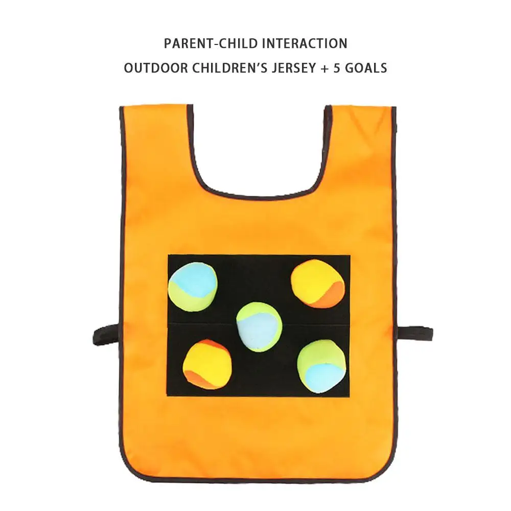 Creative Dodgeball Adhesive Ball Vest Stick Jersey Game Vests with 5 Balls Gym Sports Kids Cloth Kindergarten Outdoor |