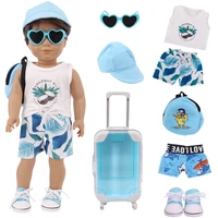 doll clothes travel suit t shirt accessories backpack for 18 inch american bourne 43 cm reborn baby doll generation girls toys