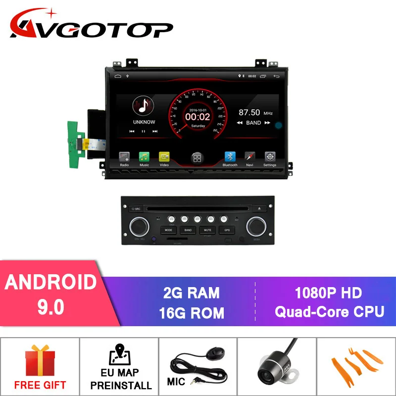 Автомагнитола AVGOTOP с Android 9 навигацией DVD плеером для CITROEN C5 MP3 MP4 Wi Fi GPS
