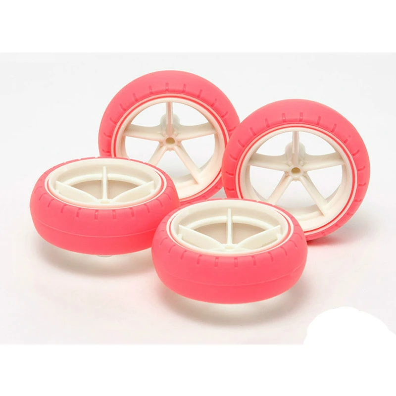 1 комплект Tamiya четырехколесный привод кожи автомобильных шин 95460 розовые шины для