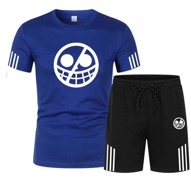 

Men's training T-shirt + shorts set 2-piece set 2021 summer printing men's casual sportswear beachwear men's shorts set S-4XL