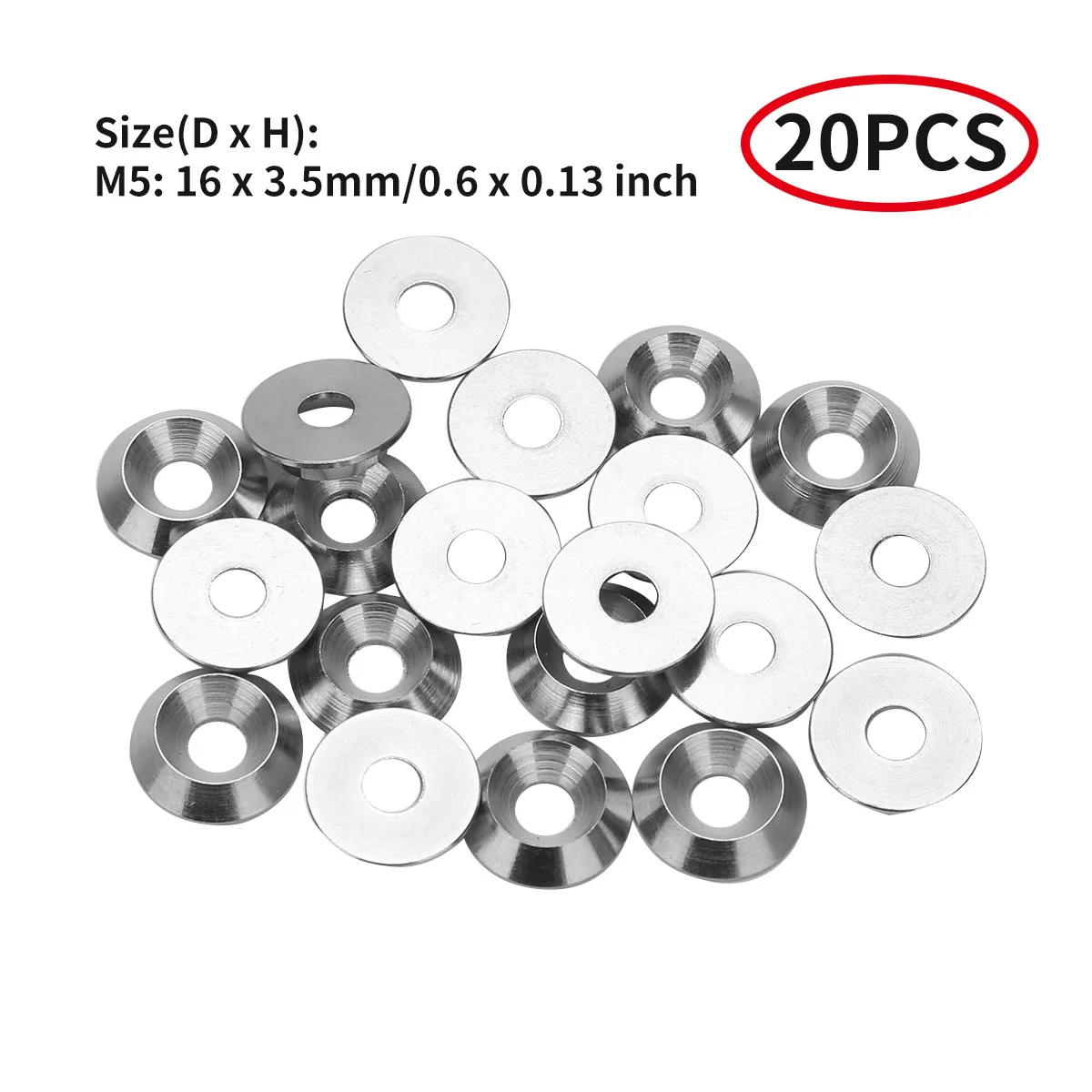 

20 шт., конусная головка из нержавеющей стали M3/M4/M5 304