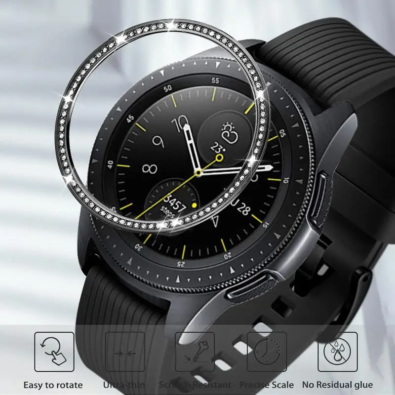 Кольцо ободок из нержавеющей стали и бриллиант для часов Samsung Galaxy 42 мм/Gear Sport / Gear S2