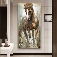 large size abstract style horse oil painting on canvas wall art posters and prints animal picture for room decoration cuadros
