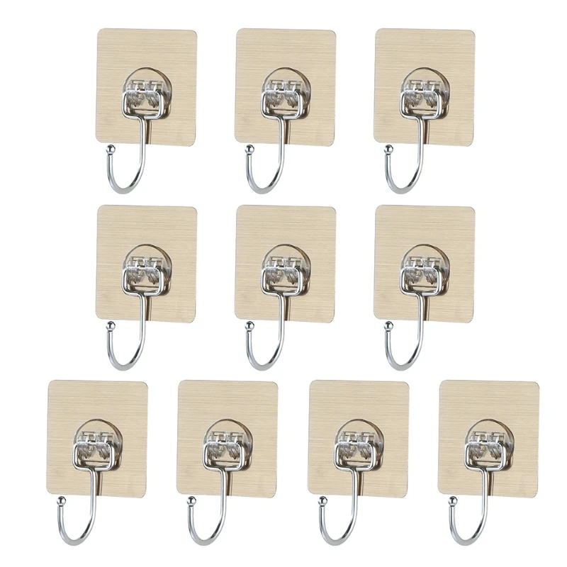 

2022 New 10 Pieces Strong Adhesive Hooks Key Hooks Bathroom Towel Hooks Modern Wall Hooks for Hanging Hat, Towel, Bag, Rope