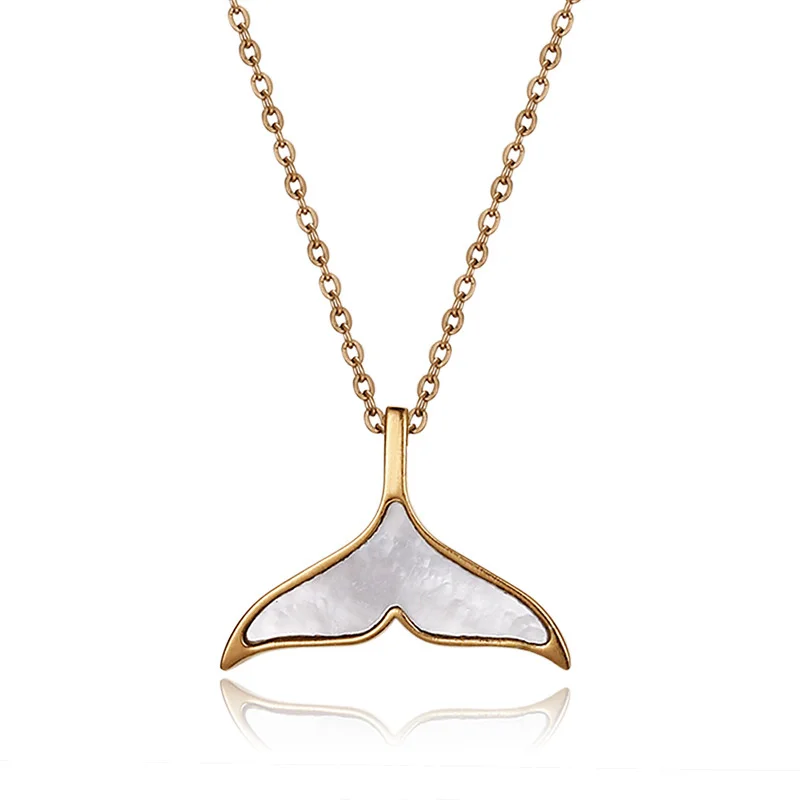 

Mermaid Necklace - Shell Necklace Fashion titanium steel rose gold chain