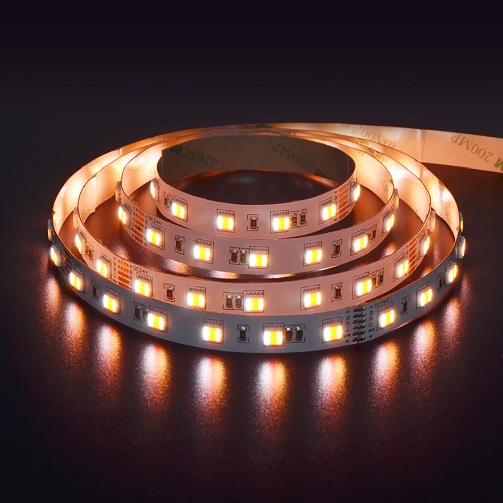 5050 SMD RGB + CCT гибкий Светодиодные ленты светильник 60led/m CW/RGB WW гибкие светодиодные