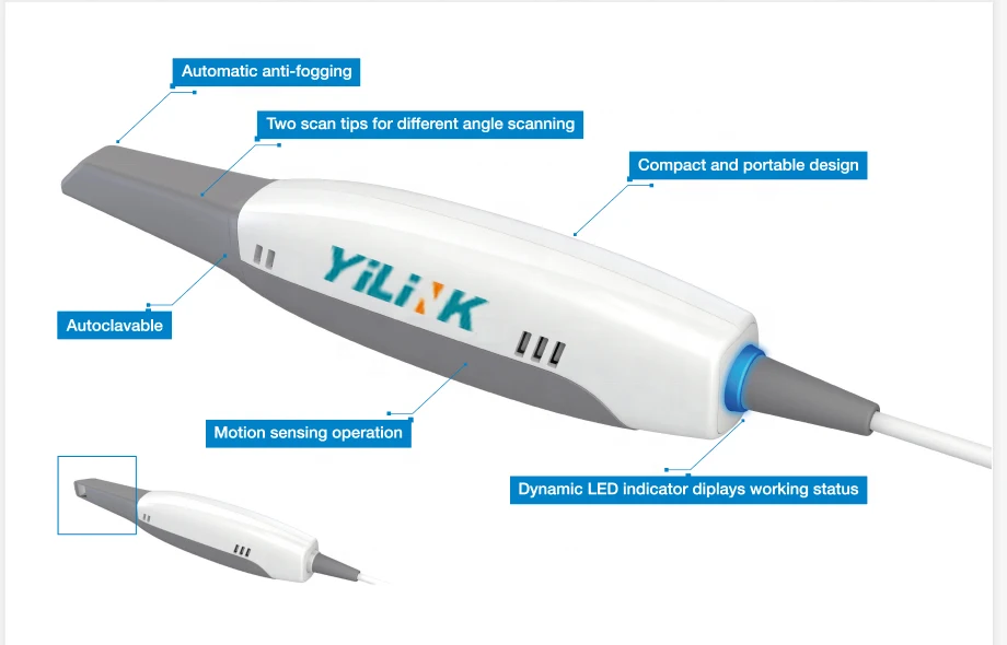 Стоматологический интраоральный 3d сканер внутри орального полости
