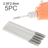 5pcs shank handle diamond grinding head grinding burr drill bits rotary tool electric grinding for jade stone carving polishing