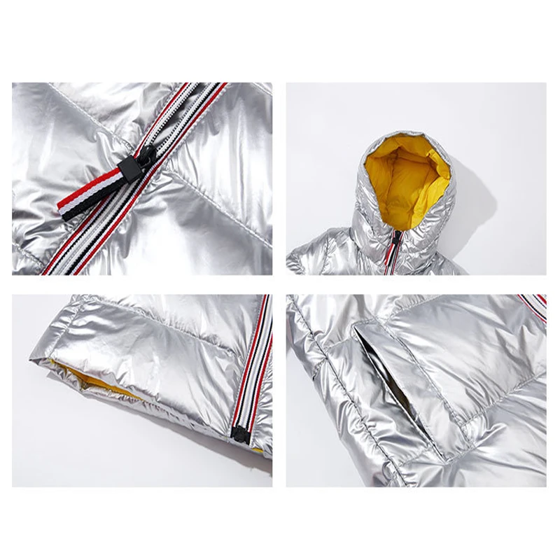 IYEAL модная зимняя куртка-пуховик с белым утиным пухом длинное теплое Детское