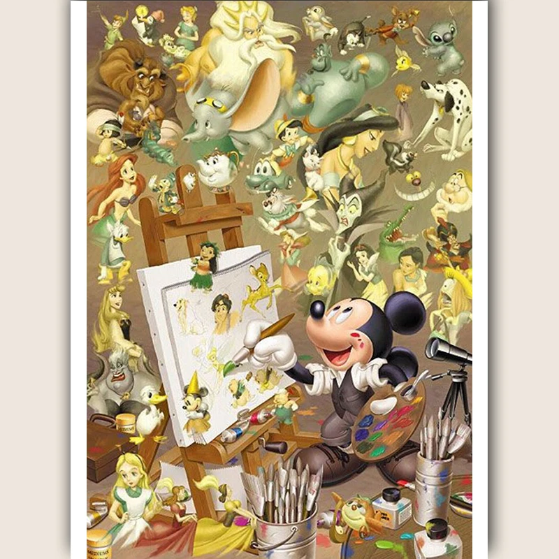 Diy 5D алмазная картина мультфильм мышь краска принцесса полная дрель ремесло