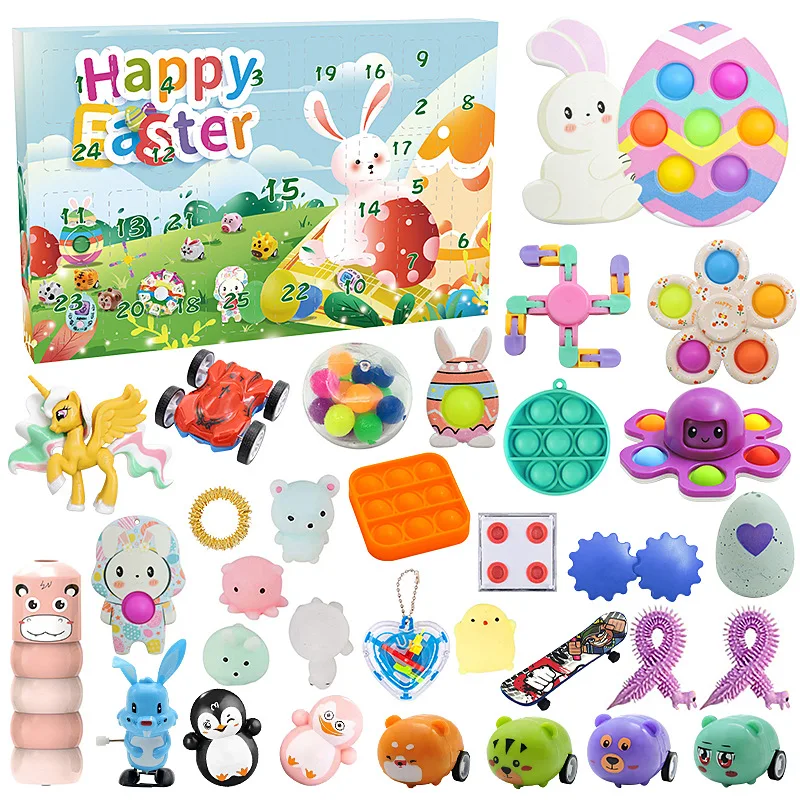 

Cute Rabbit 24 Fidget Anti Stress Relief Toys Sets Surprise Advent Calendar Christmas Box Slow Rising Squishy Squeeze Kids Gift