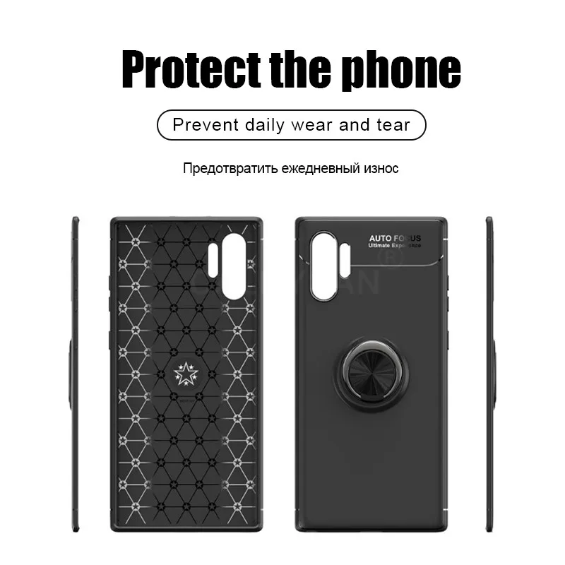 Роскошный противоударный чехол с кольцом для Samsung Galaxy S8 S9 S10 Plus S10e Note 8 9 10 Pro A50 A10 A20