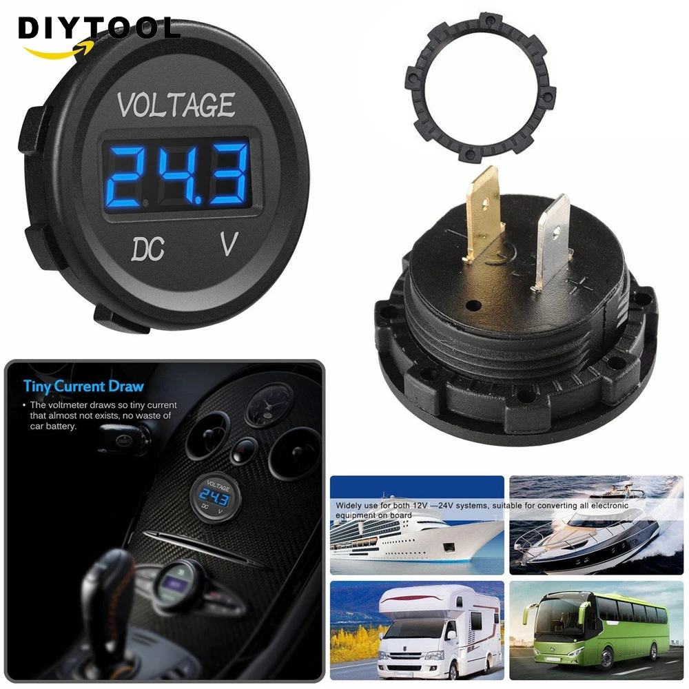 Водонепроницаемый авто автомобиль лодка мотоцикл DC12v-24v LED Панель Мини цифровой