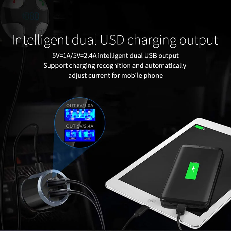 Jajabor Автомобильный комплект блютуз Handsfree FM трансмиттер A2DP Беспроводной